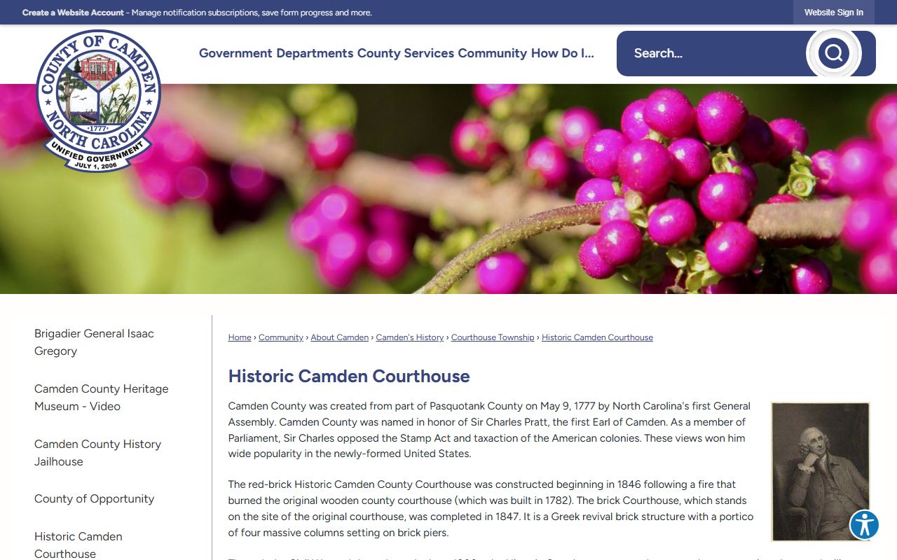 Camden County Clerk of Superior Court historic courthouse