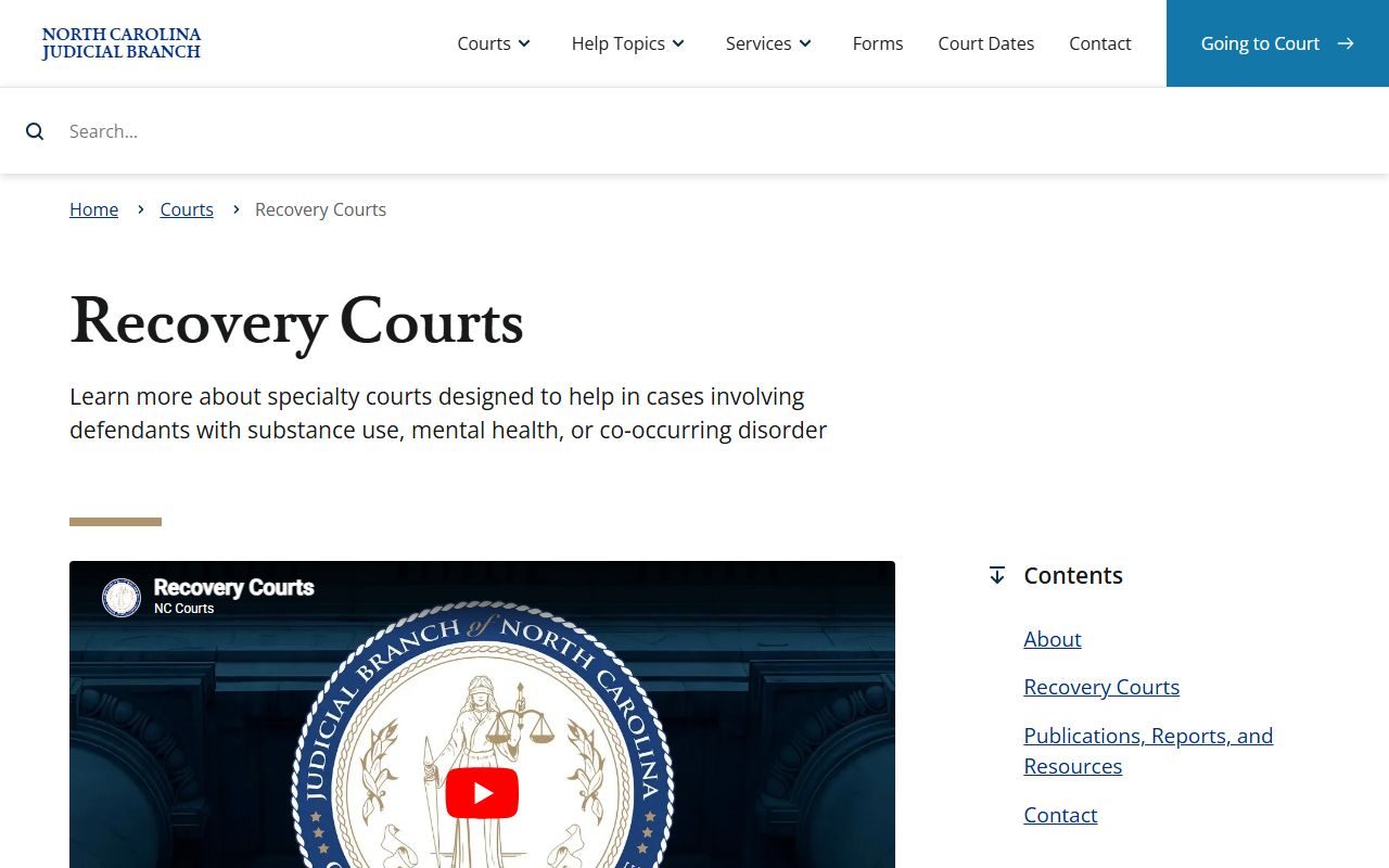 Camden County court dockets North Carolina Recovery Courts source