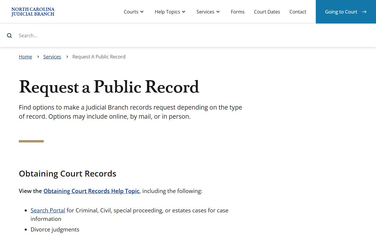 Camden County court records public records request page
