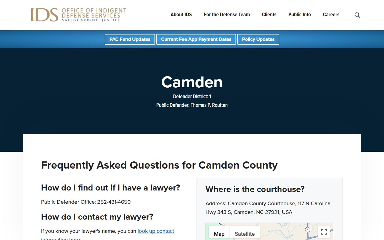Camden County criminal court records NCIDS Camden County public defender source