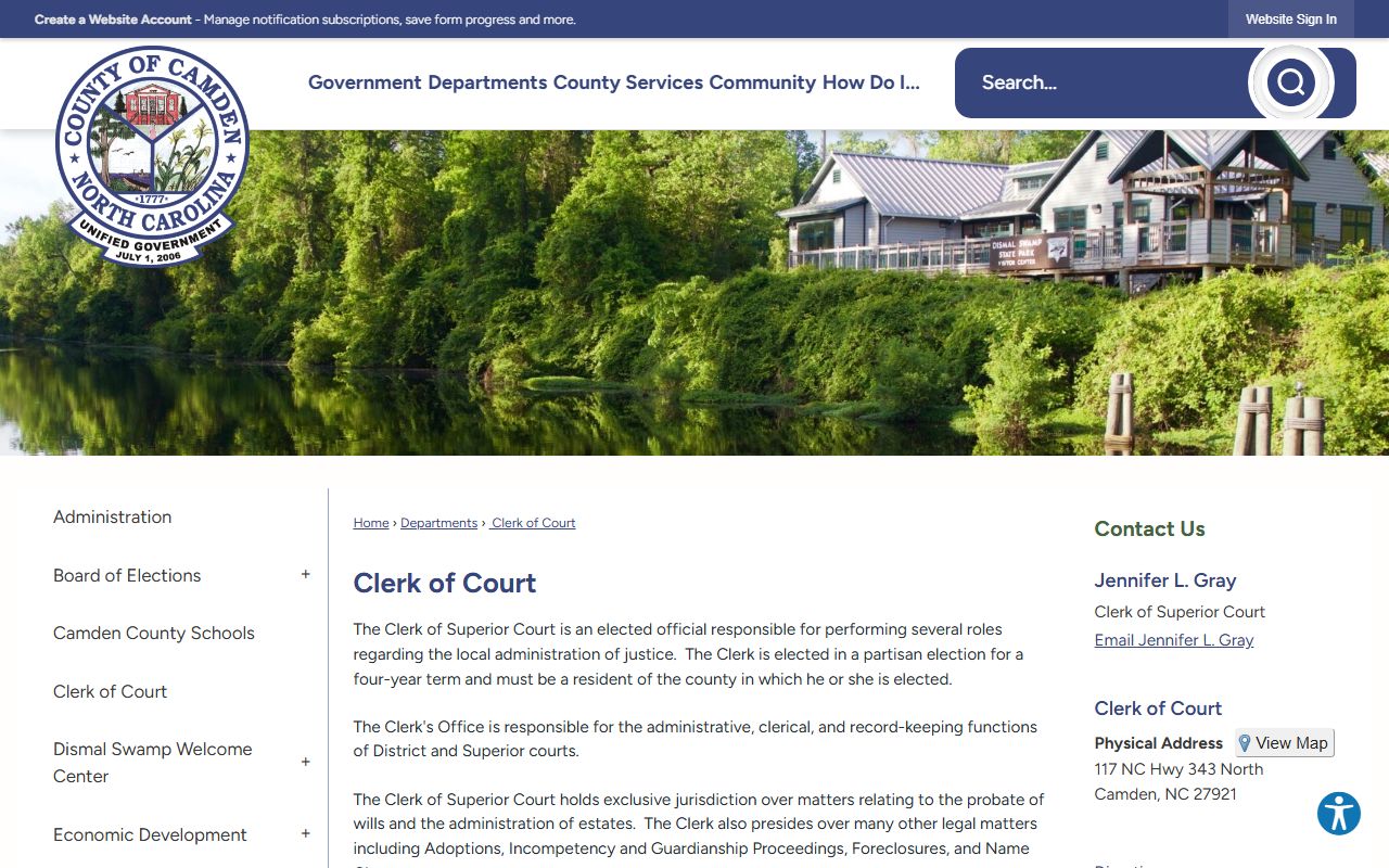 Camden County Clerk of Superior Court records page