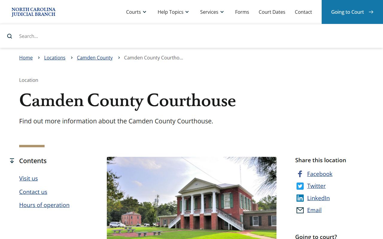 Camden County courthouse records page