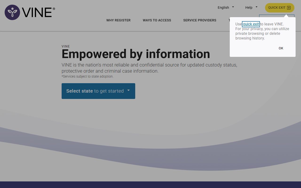 Camden County inmate search VINELink lookup page